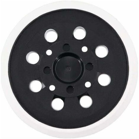 Plateau ponçage 125mm velcro 8 trous - Compatible Bosch PEX 300/400 AE - Blanc - Adhérence optimale (1/4)