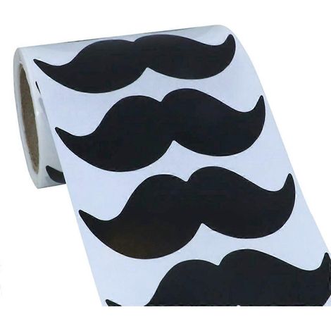 200 autocollants imperméables à motif moustache, style tableau noir, pour ordinateur portable, voiture, vase, bocal de cuisine (1/4)