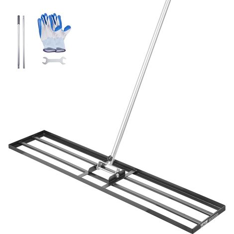 Râteau de Nivellement de Pelouse, 1219 x 254 x 2290 mm, Niveleur de Gazon, Manche 2130 mm, en Acier au Carbone Résistant à la Rouille, Outil de Nivellement pour Cour, Terrain de Golf, Jardin (1/5)