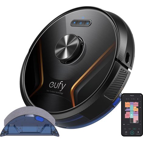 Aspirateur Robot Navigation Laser, RoboVac X8 Hybrid, Aspiration et Lavage 2-en-1, Puissance 2X 2000 Pa, Laser iPath, IA. Technologie Map 2.0, Technologie Twin-Turbine (1/5)
