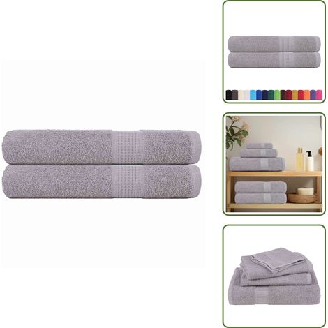 vidaXL Saunatücher 2 Stk. Grau 80x200 cm 360 g/m² 100% Baumwolle (1/5)