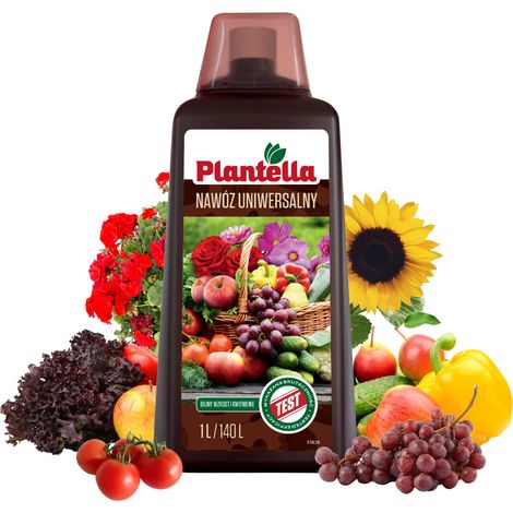 PLANTELLA Fertilizante universal para hortalizas, frutas y flores de árboles frutales 1L (1/5)