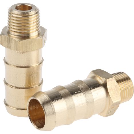 Raccord cannelé Legris BSPT 1/8" mâle Cannelé mâle pour tuyau 10 mm en Laiton, Droit ( Prix pour Boîte de 10 )