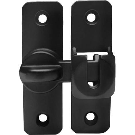Verrou de porte coulissante en alliage d'aluminium noir, loquet sans perçage taille moyenne, (1/5)