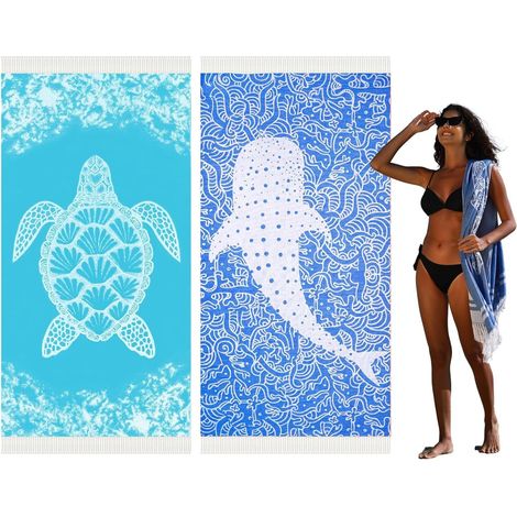 Serviette de Plage Drap Serviettes xxl Grande Lot Homme Anti Sable Bain Beach Towel Coton 200x90 Piscine Towels Sechage Rapide Sport Vacances Accessoire Voyage Travel Essentials Femme Cadeau Fille