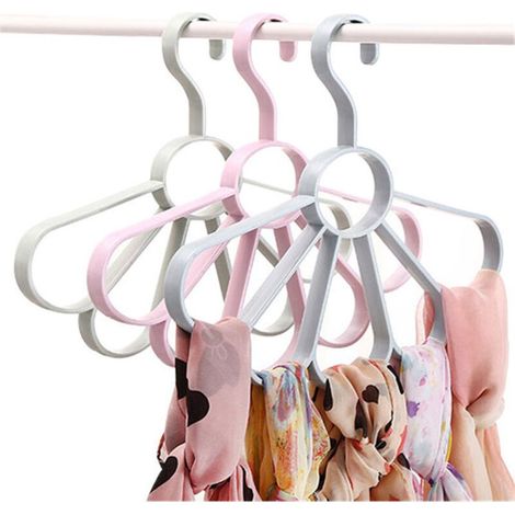 3-teiliger Schalaufhänger-Organizer, blütenblattförmiger Schalhalter mit 5 Blütenblättern für Schals, Tücher, Krawatten, Gürtel und andere Accessoires (1/4)