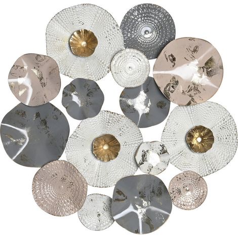 DKD Home Decor Décoration murale métal gris blanc 80x7x80 cm (1/3)