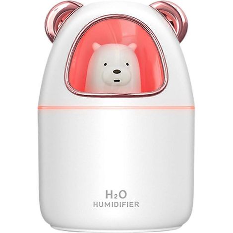 Humidificateur USB avec mode de brumisation réglable et arrêt automatique en cas de manque d'eau, idéal pour la chambre, la maison et le bureau - Blanc (1/5)