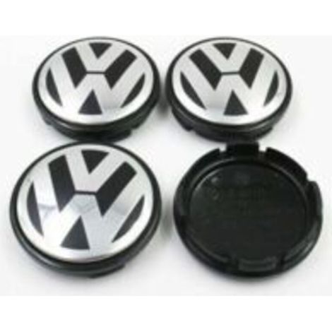 Ecleanfy-Lot de 4 enjoliveurs d'origine pour jantes en aluminium, 65 mm, adaptés aux enjoliveurs Volkswagen, enjoliveurs centraux de moyeu 65 mm, logo de pneu, enjoliveurs de roue modifiés pour voitur