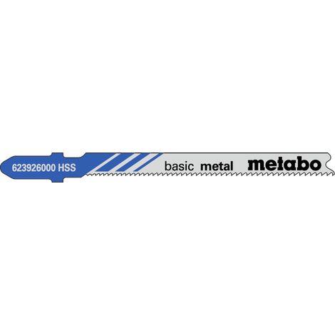Metabo 5 Stichsägeblätter basic metal 66/ 1,1-1,5 mm, progressiv, HSS, mit Eintauchspitze, gefräst / gewellt, speziell für Kurvenschnitte (1/2)