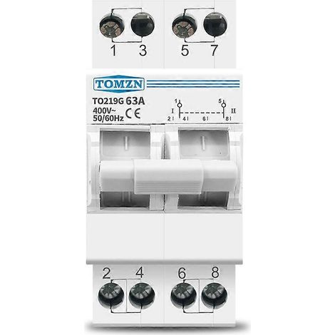 TOMZN TO219G 2P 63A MTS Interrupteur de sectionnement à double alimentation manuelle avec verrouillage, disjoncteur TO219G 2P (1/5)