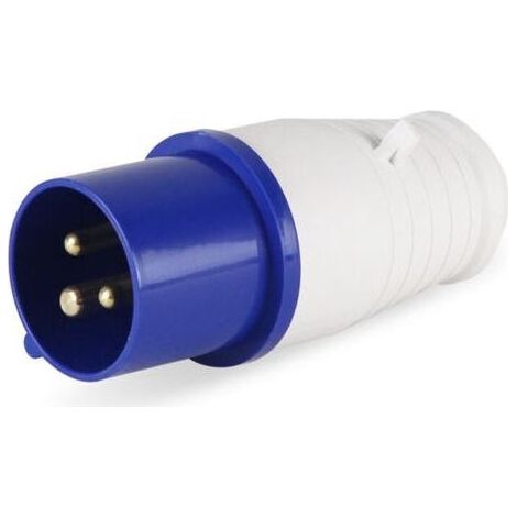 Fiche mâle industrielle, IEC, 16A, 2P+T, 220V, IP44 (1/4)