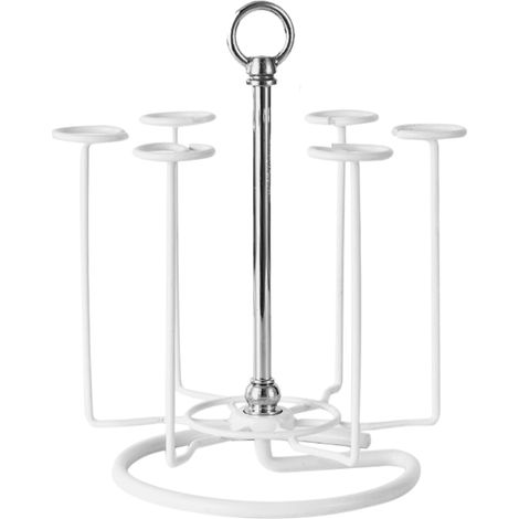 Support Tasses En Métal Blanc Pour Verres Et Mugs Design Inversé Rangement Cuisine Lot De 1 (1/5)