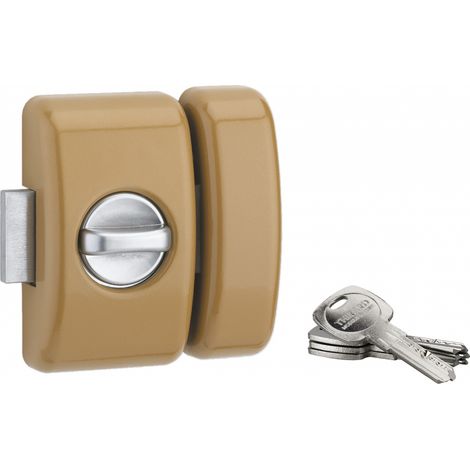 THIRARD - Verrou pour porte d'entrée Universel 6 goup. 45 mm bronze 4 clés réversible