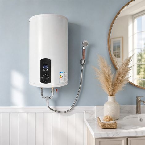 Elektrischer Warmwasserspeicher, 220 V, 35 l, Wand-Warmwasserbereiter, mit Auslaufschutz, praktischer Duschfunktion und Temperaturanzeige, 2000 W (1/5)
