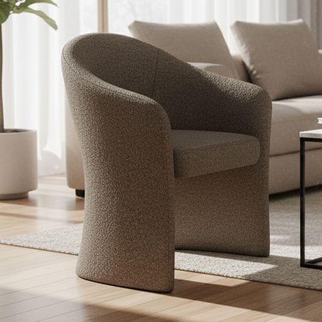 Fauteuil 65x56x80cm en tissu texturé taupe (1/5)
