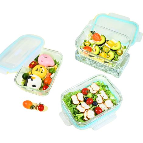 Recipiente para almacenar alimentos, diseño hermético, apto para microondas, 4 piezas (1/2)