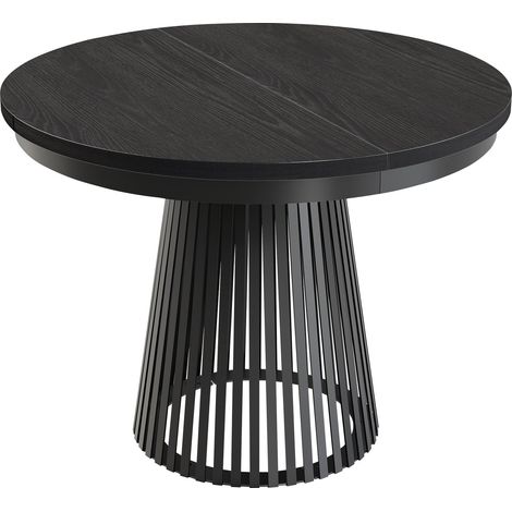 Mesa Stanton 151, Negro, 77x0x180cm, Alargamiento, Aglomerado laminado, Metal (1/5)