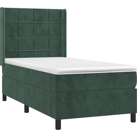 Giroletto a Molle con Materasso Verde Scuro 80x200 cm Velluto vidaXL (1/4)