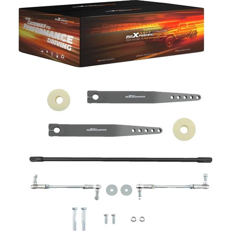 Kit de barra estabilizadora delantera, acero, longitud 105 cm, ancho 13 cm, altura 8 cm, longitud del enlace final ajustable 255-285 mm (1/5)