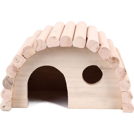 Maison en bois pour Hamster, mignon en forme d'arc, cochon d'inde chaud et sûr pour Hamsters, gerbilles, Rats, petits animaux (1/5)