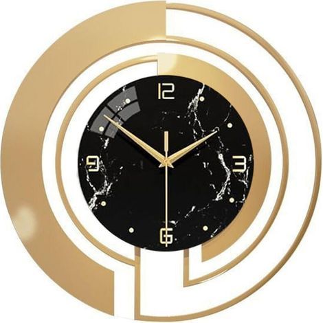 Moderne, luxuriöse und leichte Wanduhr 30 cm – geräuschlos – geometrisches Design mit Licht- und Schattenspiel – rundes Quarzwerk für das Wohnzimmer (1/5)