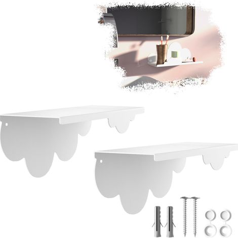 SOTECH Design Wandregal HOVER-XI 25 x 10 x 10 cm inkl. Befestigungsset für Wandmontage, weiß, 2 Stück