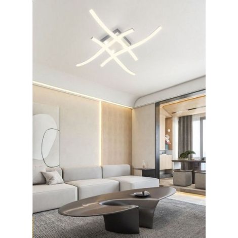 Plafonnier Led Moderne Avec Bras Ondulés Lumière Naturelle Chaude Et Froide C05