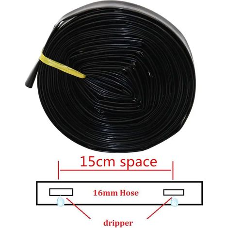 Système d'irrigation goutte à goutte (15 cm x 20 m) - Outils agricoles - Tuyau de 16 mm - Système d'arrosage - Économie d'eau (1/5)