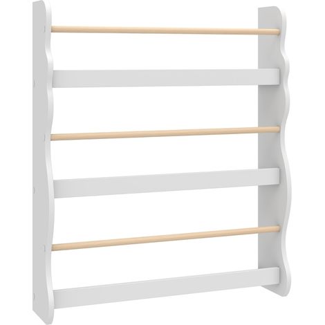 Bücherregal Kinder, wandmontiertes Kinderregal mit 3 Ebenen, Wandregal mit Kippschutz (1/5)
