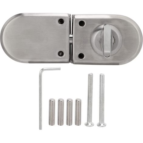 Serrure De Porte En Verre Coulissante Double Ouverture Poinçon De Salle De Bains (1/5)