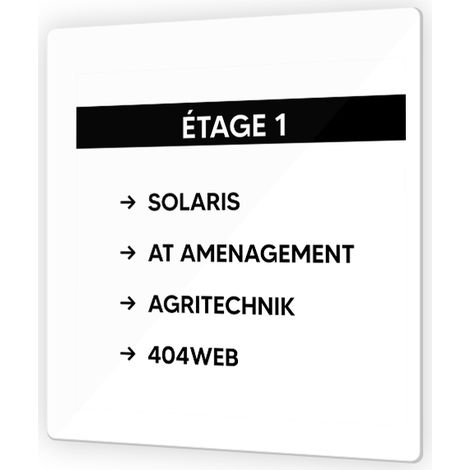 Panneau numéro d'étage pour entreprise, cabinet - Format 9 x 9 cm en Plexi - Plaque d'étage personnalisable (1/3)