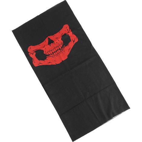Cache-cou crâne rouge 2 pièces, tour de cou sans couture pour moto, cyclisme, protection cou respirante (1/5)