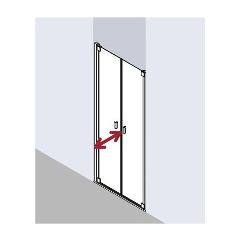 Kermi Porte battante RAYA PTD 1230x 1850 GAK : 1180-1230 SIMG verre trempé transparent (1/5)