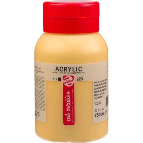 Peinture acrylique - Jaune de Naples Foncé - 223 - Pot de 750 ml - Talens Art Creation (1/2)