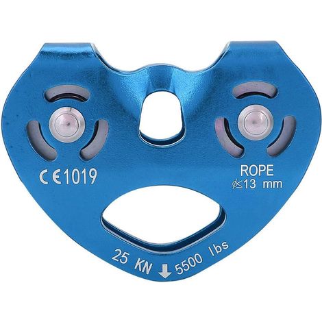 Seilrutsche mit Doppelrolle 25KN, Aluminiumlegierung, Sicherheitsausrüstung zum Klettern und Seil
