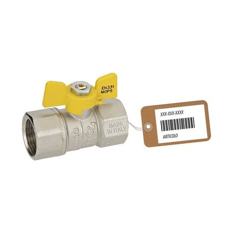 VALVOLA A SFERA GAS FF CON FARFALLA MOD. DAKOTA F-BRICO Misura: 3/4"  DN 15