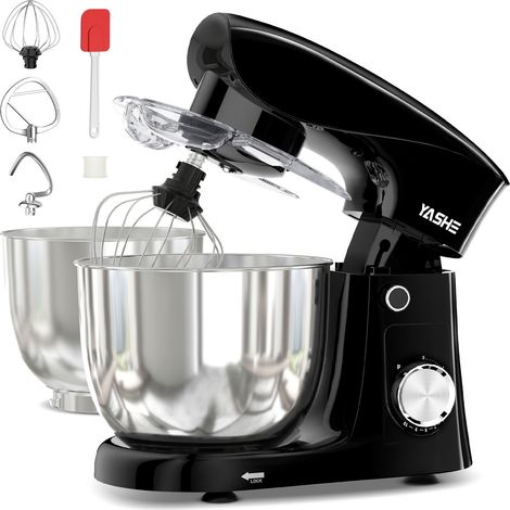 Robot Pâtissier 1500W, 4,5L + 5L Deux Bols en Acier Inoxydable