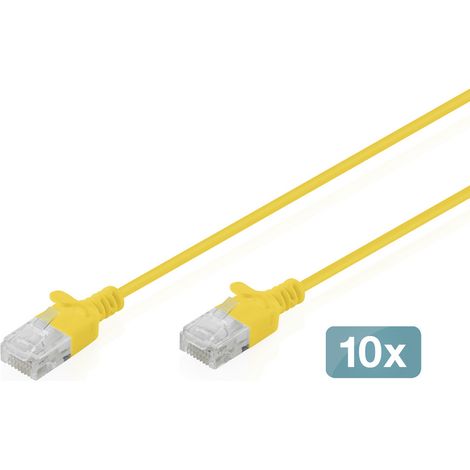 Digitus DK-1618-010S-Y-10 RJ45 Patchkabel CAT 6 U/UTP 1 m Gelb 1 St. (1/5)