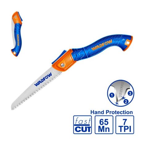 Scie d'élagage pliante 180 mm SAW, acier 65Mn, triple denture, coupe efficace (1/3)