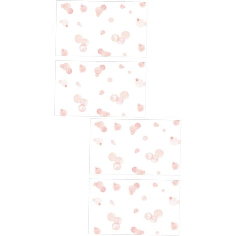 Lot de 4 affiches décoratives autocollantes à pois roses (1/5)