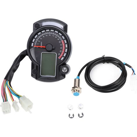 Compteur numérique universel moto avec affichage LCD couleur et capteur de vitesse (1/5)
