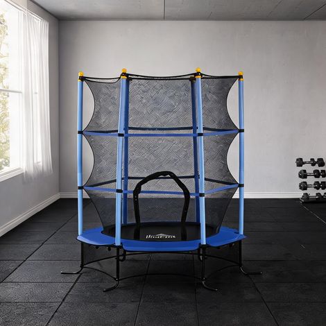 Trampoline Filet de sécurité inclus bleu 1,63 m enfant Acier (1/5)