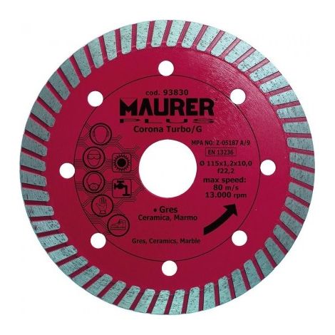 DISCO DIAMANTATO PER FLEX SMERIGLIATRICE ACORONA CONTINUA 115 MM PER GRES (28976 (1/2)