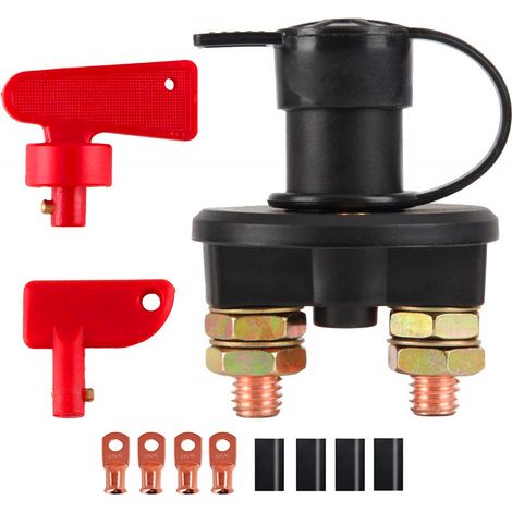 Lntyq 12 V 24 V Batterie-Leistungsschalter, Batterieschalter aus reinem Kupfer, 12 V 24 Batterieschalter, Leistungsschalter mit NATO-Knochenschlüssel, geeignet für Autos, Wohnmobile, LKWs, Schiffe, Ya (1/5)