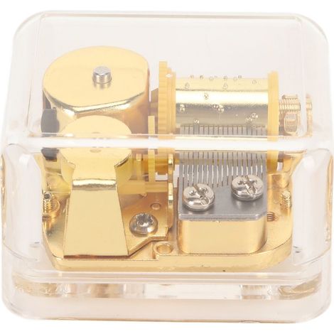 Coffret musical rétro en acrylique transparent, boîte à musique manuelle portable, cadeau pour anniversaire Noël (1/5)