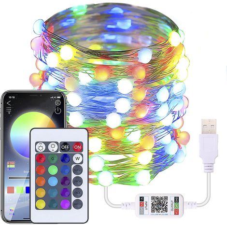 Bande lumineuse LED RGB 10mt lumières de Noël multicolores avec télécommande