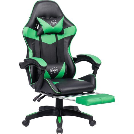 Neo Green Massage Sport Racing Gaming Office Chair With Footrest (1/5)