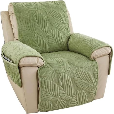 Dehnbarer Bezug für 1-Sitzer-Relaxsessel, Kurzplüschbezug, Bezug für elektrische Relaxsessel mit Taschen und Gummizug, rutschfester Sofabezug