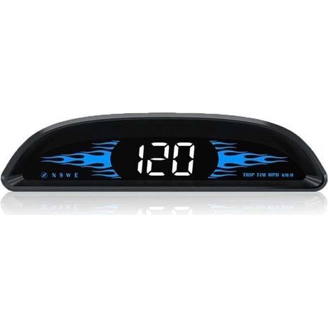 Tachimetro HUD per auto da 4" con display universale per parabrezza, indicatore di velocità digitale in MPH/KMH, rilevatore di velocità GPS, allarme di superamento velocità, predisposizione USB (1/4)